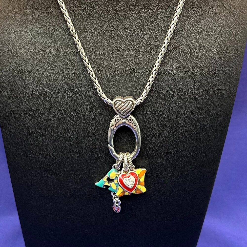 Brighton ABC Hook Charm Necklace w/Heart Charm & Initial Charms - Picture 1 of 13